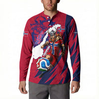 Personalized Norway Soccer Viking Champions Button Sweatshirt Football Norse Warrior Map Nordic Cross