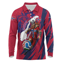Personalized Norway Soccer Viking Champions Long Sleeve Polo Shirt Football Norse Warrior Map Nordic Cross