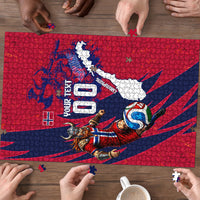 Personalized Norway Soccer Viking Champions Puzzle Football Norse Warrior Map Nordic Cross