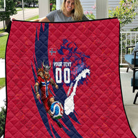 Personalized Norway Soccer Viking Champions Quilt Football Norse Warrior Map Nordic Cross