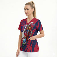 Personalized Norway Soccer Viking Champions Scrub Top Football Norse Warrior Map Nordic Cross