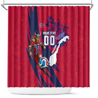 Personalized Norway Soccer Viking Champions Shower Curtain Football Norse Warrior Map Nordic Cross