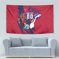 Personalized Norway Soccer Viking Champions Tapestry Football Norse Warrior Map Nordic Cross