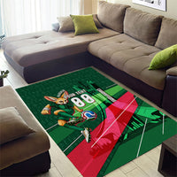 Personalized Algeria Football Champions Area Rug Fennec Fox Mascot - Algiers Martyrs Memorial