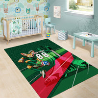 Personalized Algeria Football Champions Area Rug Fennec Fox Mascot - Algiers Martyrs Memorial