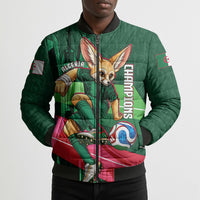 Personalized Algeria Football Champions Bomber Puffer Jacket Fennec Fox Mascot - Algiers Martyrs Memorial
