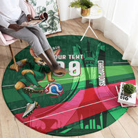 Personalized Algeria Football Champions Round Carpet Fennec Fox Mascot - Algiers Martyrs Memorial