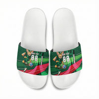 Personalized Algeria Football Champions Slide Sandals Fennec Fox Mascot - Algiers Martyrs Memorial