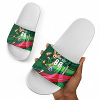 Personalized Algeria Football Champions Slide Sandals Fennec Fox Mascot - Algiers Martyrs Memorial