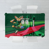 Personalized Algeria Football Champions Tablecloth Fennec Fox Mascot - Algiers Martyrs Memorial