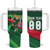 Personalized Algeria Football Champions Tumbler With Handle Fennec Fox Mascot - Algiers Martyrs Memorial
