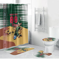 Personalized Algeria Champions Football 2026 Bathroom Set Fennec Fox Victory Mascot - Traditional Berber Pattern