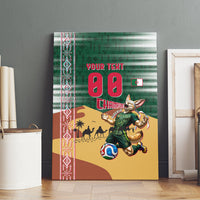 Personalized Algeria Champions Football 2026 Canvas Wall Art Fennec Fox Victory Mascot - Traditional Berber Pattern