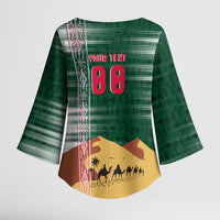 Personalized Algeria Champions Football 2026 Kimono Sleeve Blouse Fennec Fox Victory Mascot - Traditional Berber Pattern