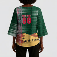 Personalized Algeria Champions Football 2026 Kimono Sleeve Blouse Fennec Fox Victory Mascot - Traditional Berber Pattern