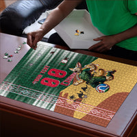 Personalized Algeria Champions Football 2026 Puzzle Fennec Fox Victory Mascot - Traditional Berber Pattern