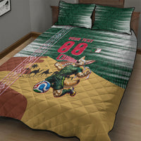 Personalized Algeria Champions Football 2026 Quilt Bed Set Fennec Fox Victory Mascot - Traditional Berber Pattern
