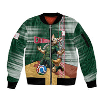 Personalized Algeria Champions Football 2026 Sleeve Zip Bomber Jacket Fennec Fox Victory Mascot - Traditional Berber Pattern