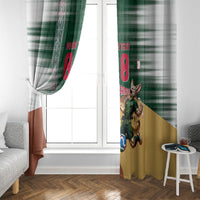 Personalized Algeria Champions Football 2026 Window Curtain Fennec Fox Victory Mascot - Traditional Berber Pattern
