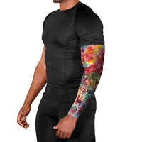 Peru National Emblem Marinera Arm Sleeves Watercolor Splash Inca Pattern