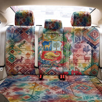 Peru National Emblem Marinera Back Car Seat Cover Watercolor Splash Inca Pattern