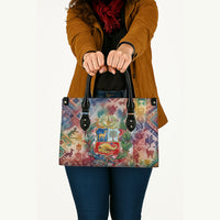 Peru National Emblem Marinera Leather Bag Watercolor Splash Inca Pattern