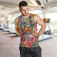 Peru National Emblem Marinera Men Tank Top Watercolor Splash Inca Pattern