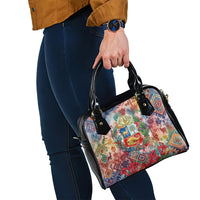 Peru National Emblem Marinera Shoulder Handbag Watercolor Splash Inca Pattern