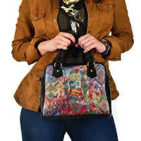 Peru National Emblem Marinera Shoulder Handbag Watercolor Splash Inca Pattern