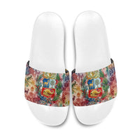 Peru National Emblem Marinera Slide Sandals Watercolor Splash Inca Pattern