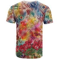 Peru National Emblem Marinera T Shirt Watercolor Splash Inca Pattern