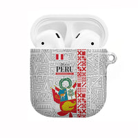 Peru Independence Day AirPods Case Peruvian Flag Coat of Arms Inca Pattern