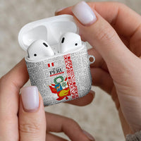 Peru Independence Day AirPods Case Peruvian Flag Coat of Arms Inca Pattern