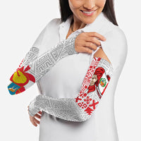 Peru Independence Day Arm Sleeves Peruvian Flag Coat of Arms Inca Pattern