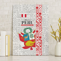 Peru Independence Day Canvas Wall Art Peruvian Flag Coat of Arms Inca Pattern