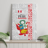 Peru Independence Day Canvas Wall Art Peruvian Flag Coat of Arms Inca Pattern