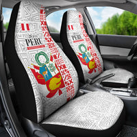 Peru Independence Day Car Seat Cover Peruvian Flag Coat of Arms Inca Pattern