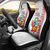 Peru Independence Day Car Seat Cover Peruvian Flag Coat of Arms Inca Pattern