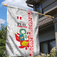 Peru Independence Day Garden Flag Peruvian Flag Coat of Arms Inca Pattern