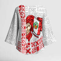 Peru Independence Day Kimono Sleeve Blouse Peruvian Flag Coat of Arms Inca Pattern
