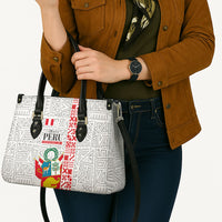 Peru Independence Day Leather Bag Peruvian Flag Coat of Arms Inca Pattern