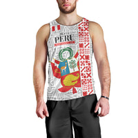 Peru Independence Day Men Tank Top Peruvian Flag Coat of Arms Inca Pattern