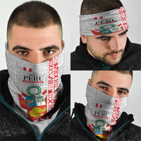 Peru Independence Day Neck Gaiter Peruvian Flag Coat of Arms Inca Pattern