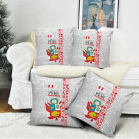 Peru Independence Day Pillow Cover Peruvian Flag Coat of Arms Inca Pattern