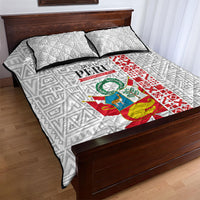 Peru Independence Day Quilt Bed Set Peruvian Flag Coat of Arms Inca Pattern
