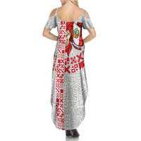 Peru Independence Day Summer Maxi Dress Peruvian Flag Coat of Arms Inca Pattern