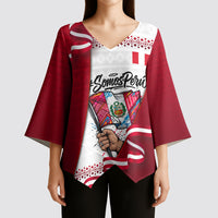 Somos Peru Independence Day Kimono Sleeve Blouse Inti Sun God Andean Condor Tribal