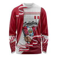 Somos Peru Independence Day Long Sleeve Shirt Inti Sun God Andean Condor Tribal