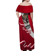 Somos Peru Independence Day Off Shoulder Maxi Dress Inti Sun God Andean Condor Tribal