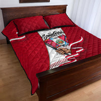 Somos Peru Independence Day Quilt Bed Set Inti Sun God Andean Condor Tribal